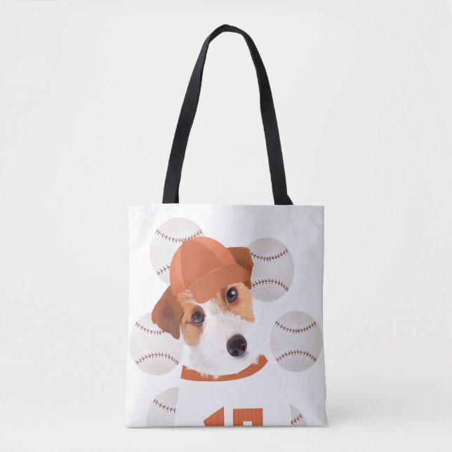 Niedlicher Jack Russell Dog Baseball Jersey und Ba Tasche (Vorderseite)