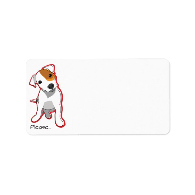 Niedlicher Jack Russell Puppy Rücksendeadresse Adressaufkleber (Vorne)