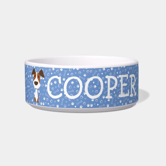 Niedlicher Jack Russell Terrier Dog Anpassbarer Na Napf (Vorderseite)