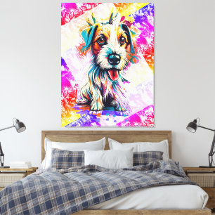 Niedlicher Jack Russell Terrier - Farbenfrohe Terr Leinwanddruck