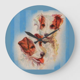 NIEDLICHER Jack Russell Terrier Illustration Große Wanduhr