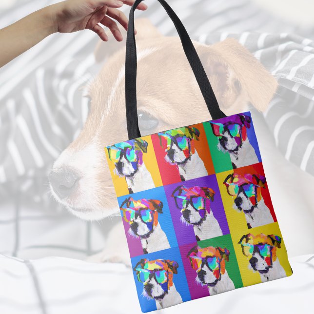 Niedlicher Jack Russell Terrier im Stil Pop Art Tasche (Von Creator hochgeladen)