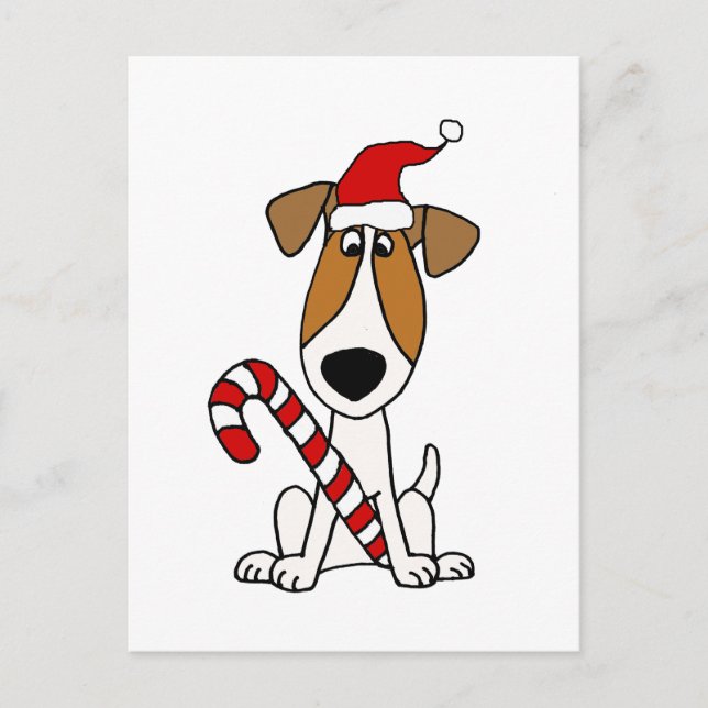 Niedlicher Jack Russell Terrier in der Weihnachtsm Postkarte (Vorderseite)