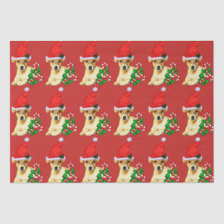 Niedlicher Jack Russell Terrier Weihnachten Seidenpapier