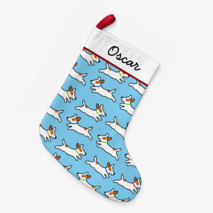 Niedlicher Jack Russell Terriers Pattern   Spaß Hu Kleiner Weihnachtsstrumpf