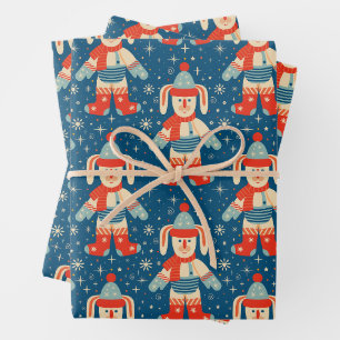 Niedlicher Jahrgang Weihnachten Geschenkpapier Set