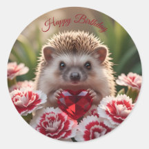Niedlicher Januar-Igel mit Granatherz