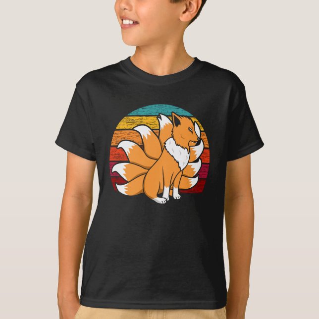 Niedlicher japanischer Fox Kabuki Maske Nine Tails T-Shirt (Vorderseite)