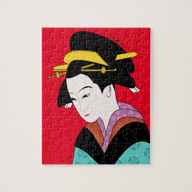 Niedlicher japanischer Geisha (Vertikal)