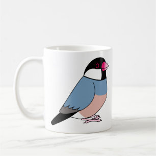 Niedlicher Java-Sperling-Cartoon zeichnend Kaffeetasse