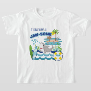 Niedlicher Jawsome Surfer Island Shark T-Shirt