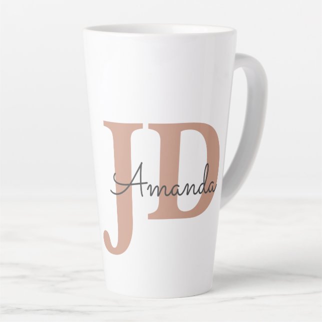 Niedlicher JD Abschluss Personalisierter Name Milchtasse (Rechte Ecke)