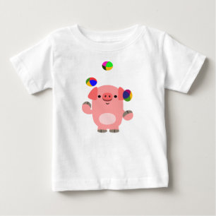 Niedlicher Juggling Cartoon Pig Baby T - Shirt