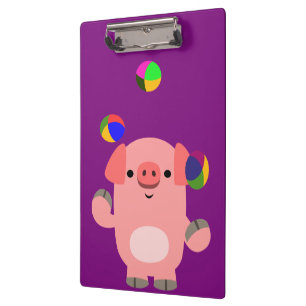 Niedlicher Juggling-Cartoon - Pig-Zwischenablage Klemmbrett
