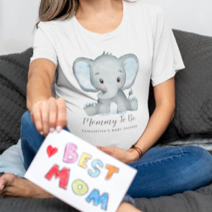 Niedlicher Junge Elephant Mommy wird Babydusche T-Shirt