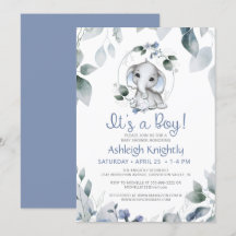 Niedlicher Junge Elephant Watercolor Grüne Kinderd