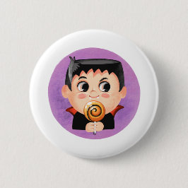 Niedlicher Junge in einem Vampirkostüm Button