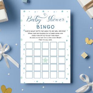Niedlicher Junge mit Aquarellstars & Blume Bingosp