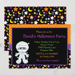 Niedlicher Junge Mummy Halloween Kostüm Party Einladung