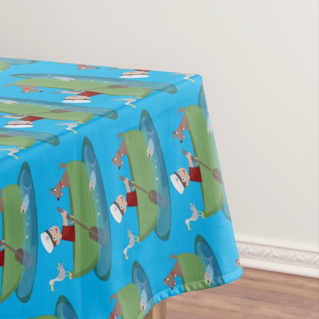 Niedlicher Junge Segelschiff und Hunderuderschiff  Tischdecke (Beispiel)