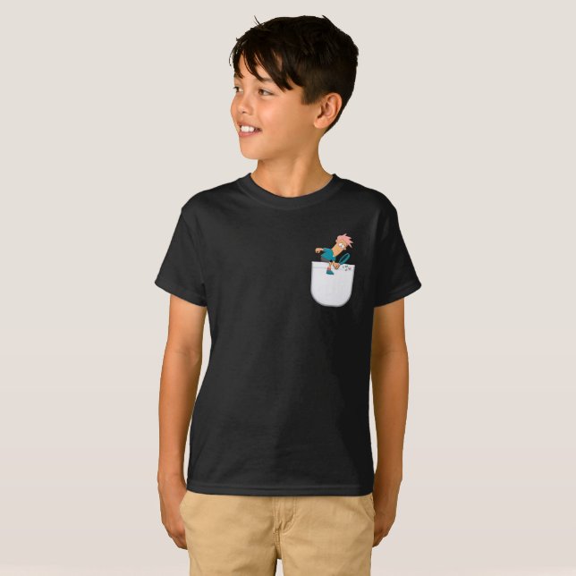 Niedlicher Junge sucht den T - Shirt Vector Pocket (Vorne ganz)