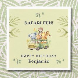 Niedlicher Jungle Animal Kids Safari Geburtstag Serviette
