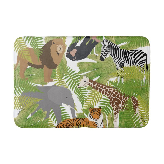 Niedlicher Jungle Animals Safari Boy | Mädchen Badematte (Vorderseite)
