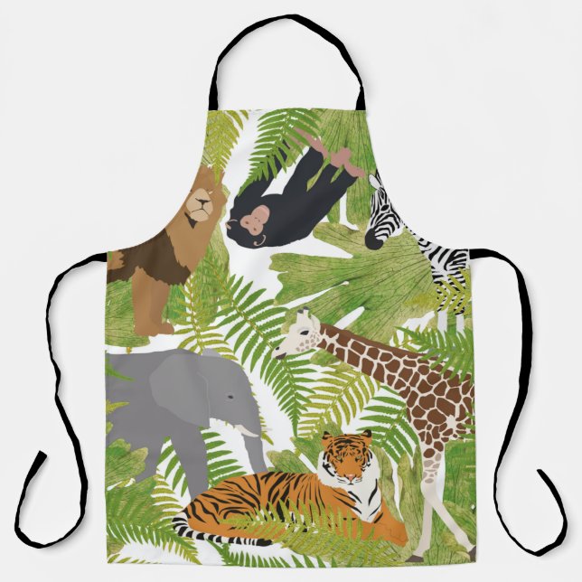 Niedlicher Jungle Animals Safari Boy | Mädchen Schürze (Vorderseite)