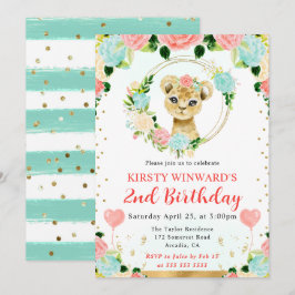 Niedlicher Jungle Lion Kindergeburtstag Einladung