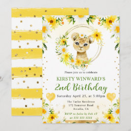 Niedlicher Jungle Lion Kindergeburtstag Einladung
