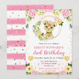 Niedlicher Jungle Lion Kindergeburtstag Einladung