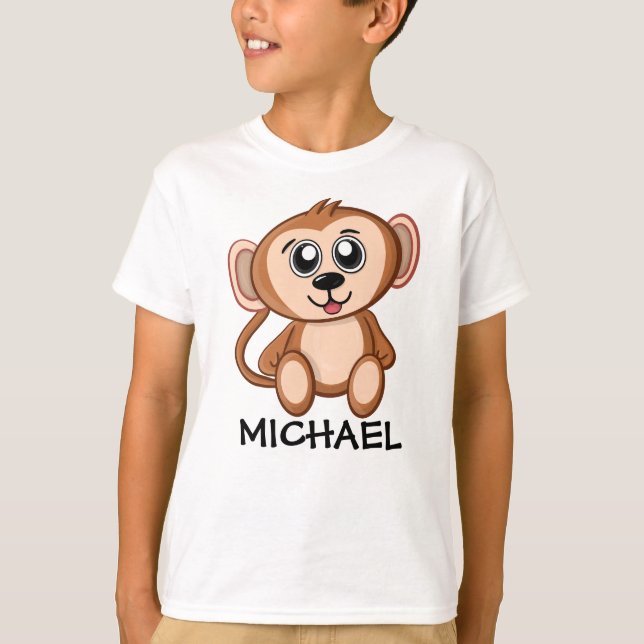 Niedlicher Jungle Safari Affe T-Shirt (Vorderseite)