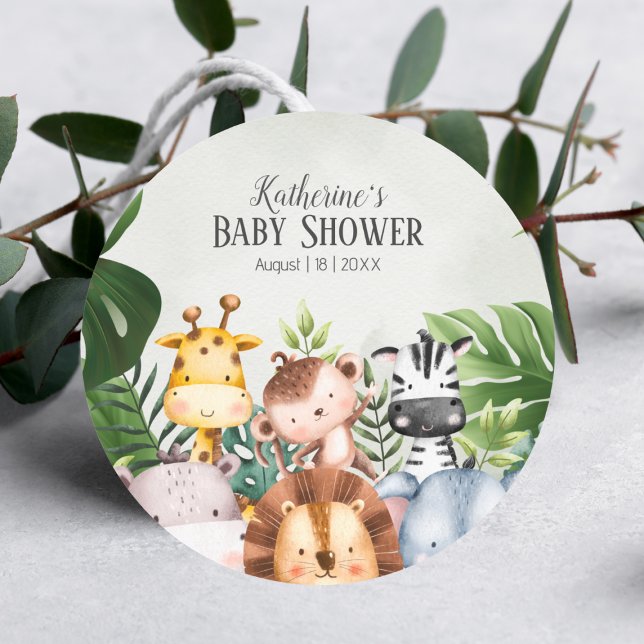 Niedlicher Jungle Safari-Aufkleber Runder Aufkleber (Von Creator hochgeladen)