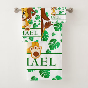 Niedlicher Jungle Safari Lion Animal Kids Badhandtuch Set