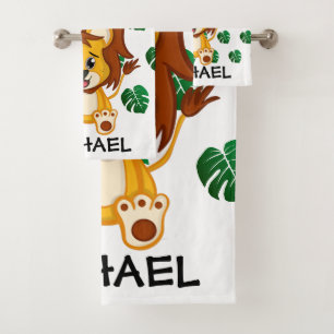 Niedlicher Jungle Safari Lion Animal Kids Badhandtuch Set