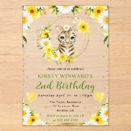 Niedlicher Jungle Tiger Kindergeburtstag Acryleinladungen