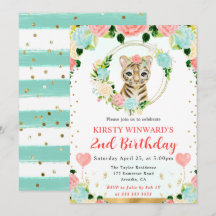 Niedlicher Jungle Tiger Kindergeburtstag