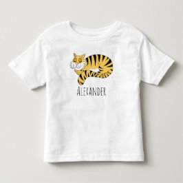 Niedlicher Jungle Tiger mit Name Kleinkind T-shirt