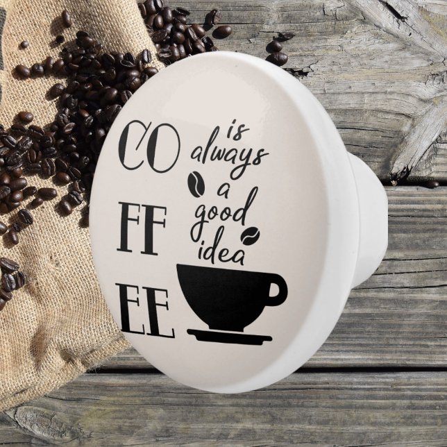 niedlicher Kaffee Bar Liebhaber Dekoration Keramik Keramikknauf (Von Creator hochgeladen)