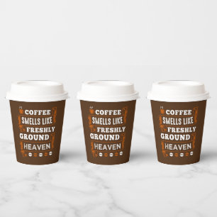 niedlicher Kaffee Bar Party Wortart Paper Cups Pappbecher