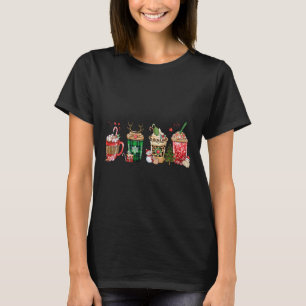 Niedlicher Kaffee Latte Weihnachts-Erntedank Famil T-Shirt
