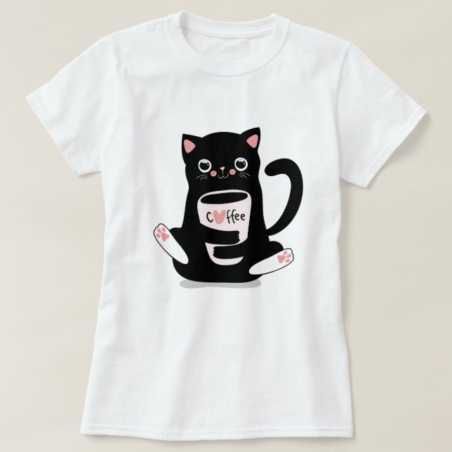 Niedlicher Kaffee T-Shirt (Design vorne)