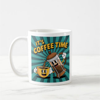 Niedlicher Kaffee und französisches Pressedesign - Kaffeetasse