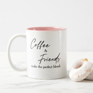 Niedlicher Kaffee und Freunde - perfekte Mischung Zweifarbige Tasse