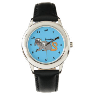 Niedlicher Kaiser Tamarin Illustrator Cartoon Armbanduhr