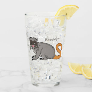 Niedlicher Kaiser Tamarin Illustrator Cartoon Glas