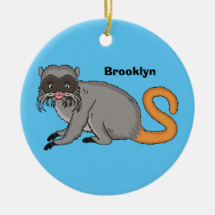 Niedlicher Kaiser Tamarin Illustrator Cartoon Keramik Ornament