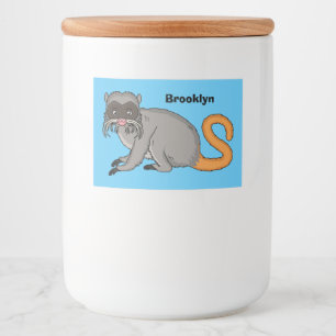 Niedlicher Kaiser Tamarin Illustrator Cartoon Lebensmitteletikett