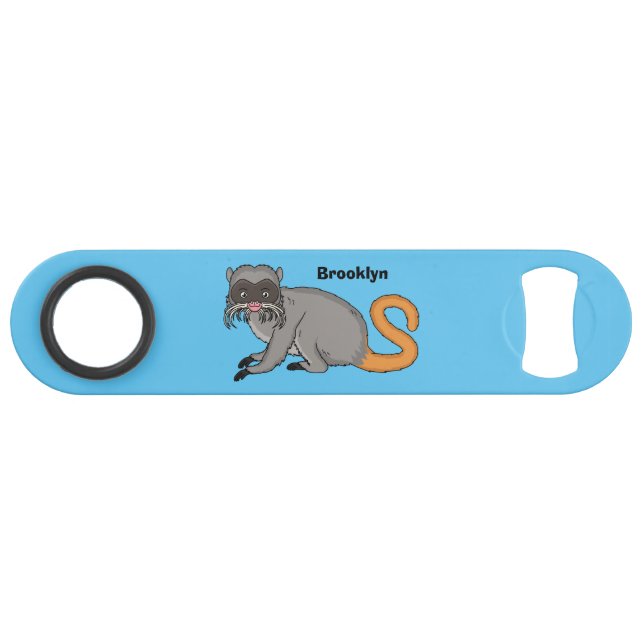 Niedlicher Kaiser Tamarin Illustrator Cartoon Speed Flaschenöffner (Vorderseite (Horizontal))