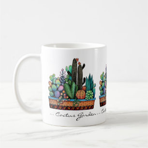Niedlicher Kakteen Garden in Pot Kaffeetasse